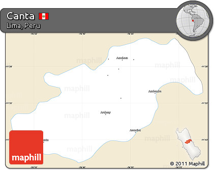 Classic Style Simple Map of Canta, single color outside