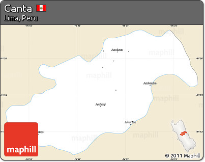 Classic Style Simple Map of Canta, single color outside