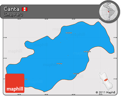 Political Simple Map of Canta, cropped outside