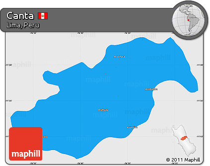 Political Simple Map of Canta, single color outside
