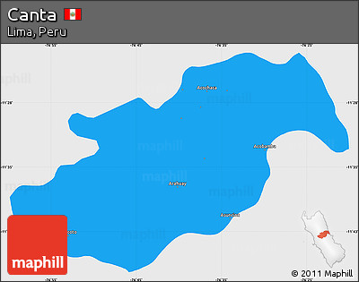 Political Simple Map of Canta, single color outside