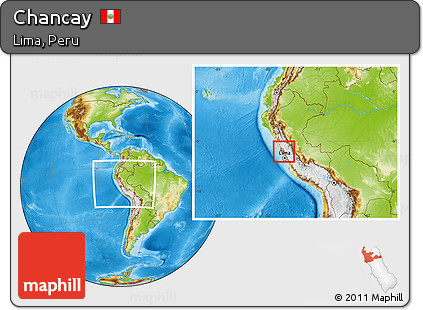 Physical Location Map of Chancay, within the entire country