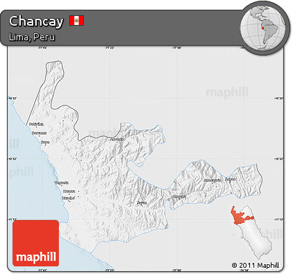 Silver Style Map of Chancay, single color outside