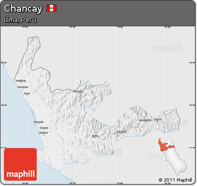 Silver Style Map of Chancay, single color outside