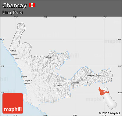 Silver Style Map of Chancay, single color outside