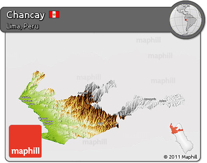 Physical Panoramic Map of Chancay, cropped outside