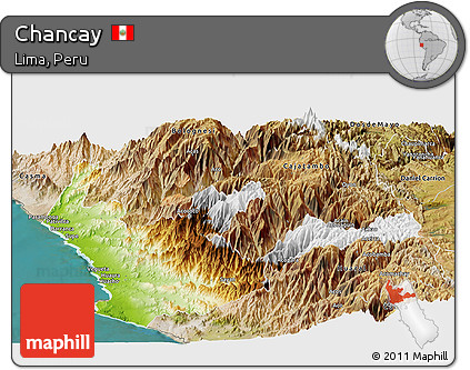 Physical Panoramic Map of Chancay, satellite outside