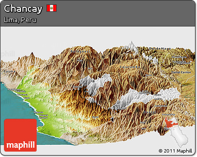 Physical Panoramic Map of Chancay, satellite outside