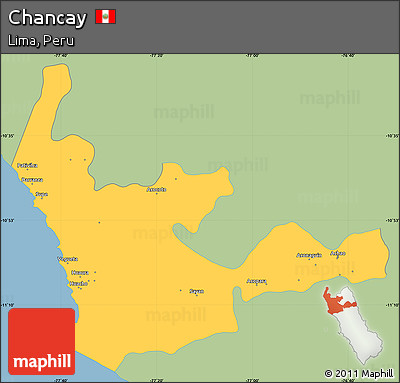 Savanna Style Simple Map of Chancay, single color outside