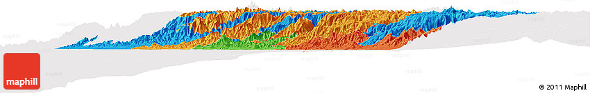 Political Horizon Map of Lima, cropped outside