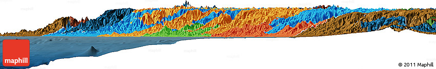 Political Horizon Map of Lima, darken