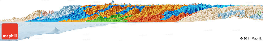 Political Horizon Map of Lima, lighten