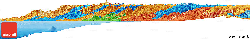 Political Horizon Map of Lima, political shades outside