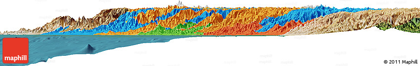Political Horizon Map of Lima, satellite outside