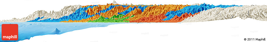 Political Horizon Map of Lima, shaded relief outside