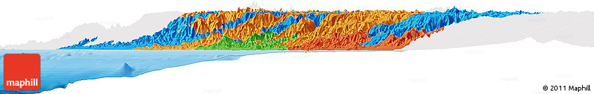 Political Horizon Map of Lima, single color outside