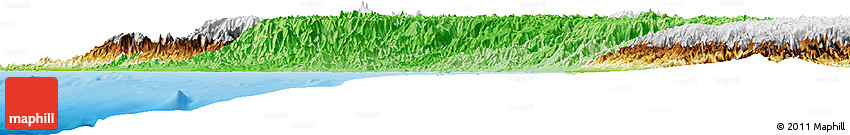 Political Shades Horizon Map of Lima, physical outside