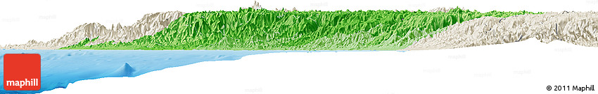 Political Shades Horizon Map of Lima, shaded relief outside