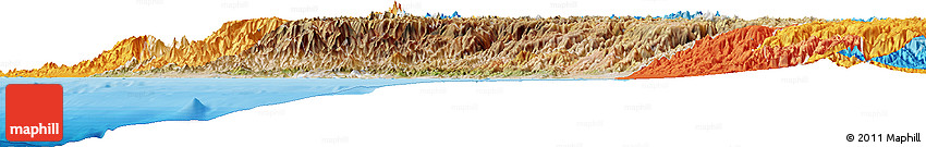 Satellite Horizon Map of Lima, political shades outside
