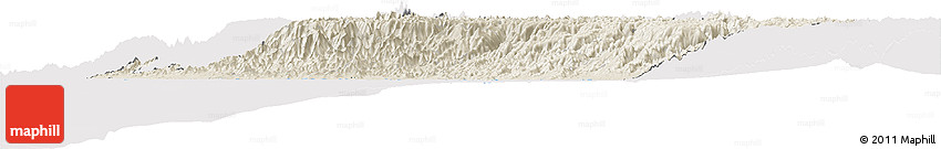 Shaded Relief Horizon Map of Lima, cropped outside