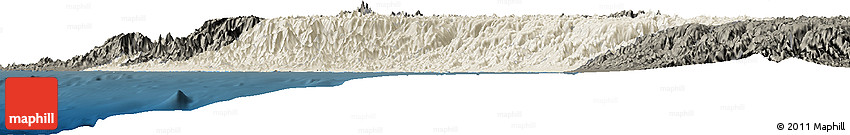 Shaded Relief Horizon Map of Lima, darken