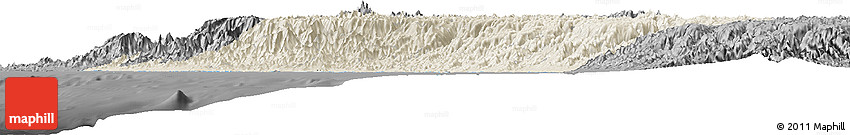 Shaded Relief Horizon Map of Lima, darken, desaturated