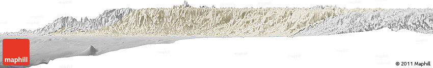 Shaded Relief Horizon Map of Lima, desaturated