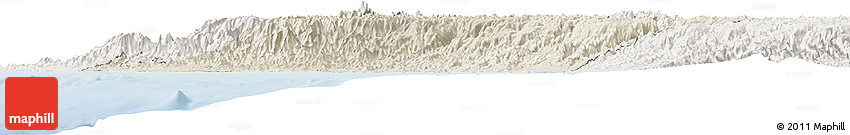 Shaded Relief Horizon Map of Lima, lighten