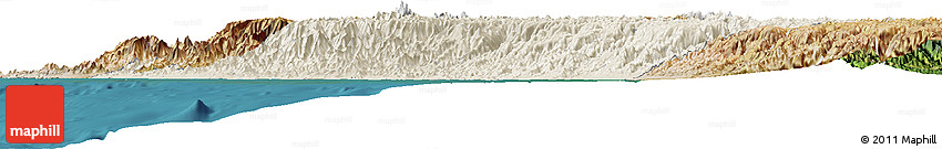 Shaded Relief Horizon Map of Lima, satellite outside