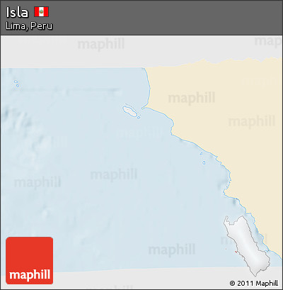 Classic Style 3D Map of Isla, single color outside