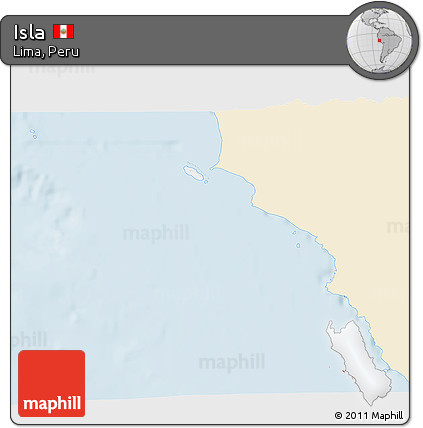 Classic Style 3D Map of Isla, single color outside