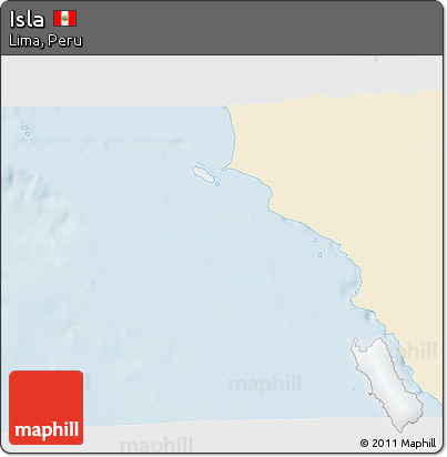 Classic Style 3D Map of Isla, single color outside