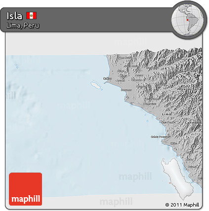 Gray 3D Map of Isla