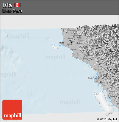 Gray 3D Map of Isla