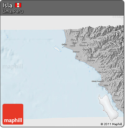 Gray 3D Map of Isla