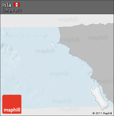 Gray 3D Map of Isla, single color outside