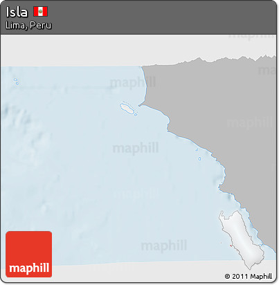Gray 3D Map of Isla, single color outside