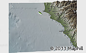 Physical 3D Map of Isla, darken, semi-desaturated