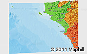Physical 3D Map of Isla, political outside