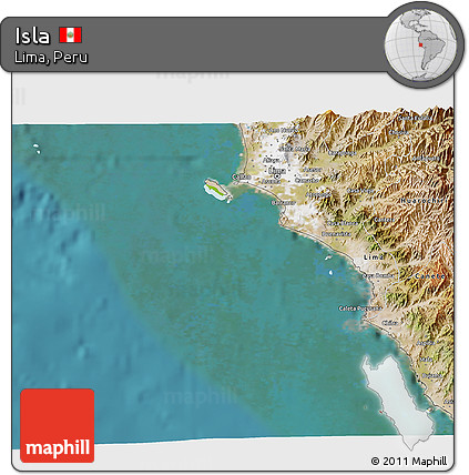 Physical 3D Map of Isla, satellite outside