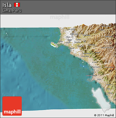 Physical 3D Map of Isla, satellite outside