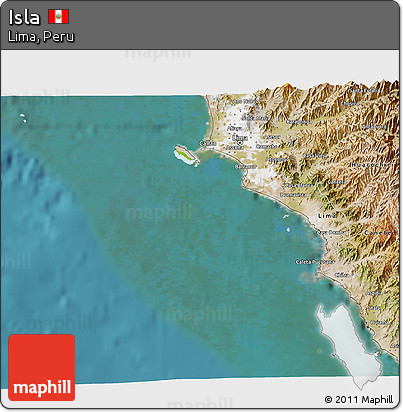 Physical 3D Map of Isla, satellite outside
