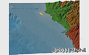 Political 3D Map of Isla, darken