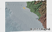Political 3D Map of Isla, darken, semi-desaturated