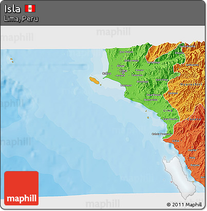 Political 3D Map of Isla