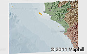 Political 3D Map of Isla, semi-desaturated