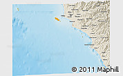 Political 3D Map of Isla, shaded relief outside