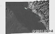 Satellite 3D Map of Isla, darken, desaturated