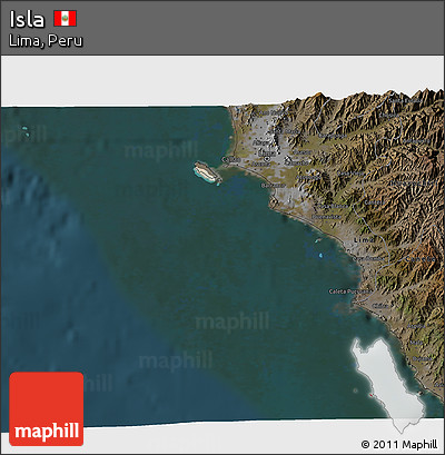 Satellite 3D Map of Isla, darken