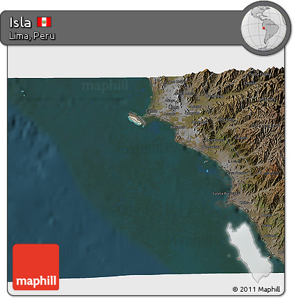 Satellite 3D Map of Isla, darken
